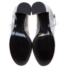 Stella McCartney Metallic Silver Python Embossed Faux Leather Ankle Boots Size 38 For Women -Stella McCartney Sales luxury women stella mccartney new shoes p208833 002