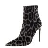 Stella McCartney Beige/Black Leopard Print Velvet Ankle Boots Size 38.5 For Women -Stella McCartney Sales luxury women stella mccartney new shoes p208857 007