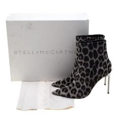 Stella McCartney Two Tone Leopard Print Velvet Ankle Boots Size 40 For Women -Stella McCartney Sales luxury women stella mccartney new shoes p209366 003