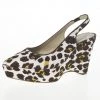 Stella McCartney Leopard Print Canvas Slingback Nathalie Wedges Size 38 For Women -Stella McCartney Sales luxury women stella mccartney new shoes p21305 001