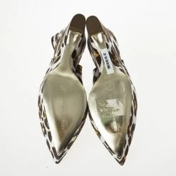 Stella McCartney Leopard Print Canvas Slingback Nathalie Wedges Size 38 For Women -Stella McCartney Sales luxury women stella mccartney new shoes p21305 007