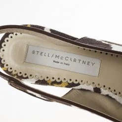 Stella McCartney Leopard Print Canvas Slingback Nathalie Wedges Size 38 For Women -Stella McCartney Sales luxury women stella mccartney new shoes p21305 010