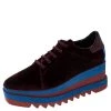 Stella McCartney Burgundy/Blue Velvet Elyse Platform Derby Size 40.5 For Women -Stella McCartney Sales luxury women stella mccartney new shoes p237403 002