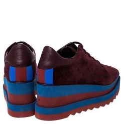 Stella McCartney Burgundy/Blue Velvet Elyse Platform Derby Size 40.5 For Women -Stella McCartney Sales luxury women stella mccartney new shoes p237403 008