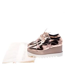 Stella McCartney Metallic Rose Gold Faux Leather Elyse Star Platform Lace Up Derby Size 38 For Women -Stella McCartney Sales luxury women stella mccartney new shoes p249317 003