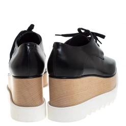 Stella McCartney Black Faux Leather Elyse Platform Derby Size 38 For Women -Stella McCartney Sales luxury women stella mccartney new shoes p261603 003