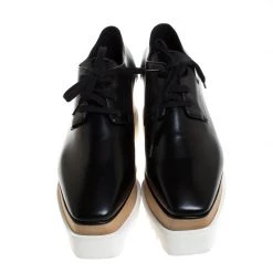 Stella McCartney Black Faux Leather Elyse Platform Derby Size 38 For Women -Stella McCartney Sales luxury women stella mccartney new shoes p261603 004