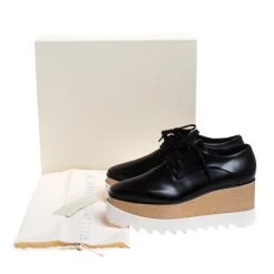 Stella McCartney Black Faux Leather Elyse Platform Derby Size 38 For Women -Stella McCartney Sales luxury women stella mccartney new shoes p261603 009