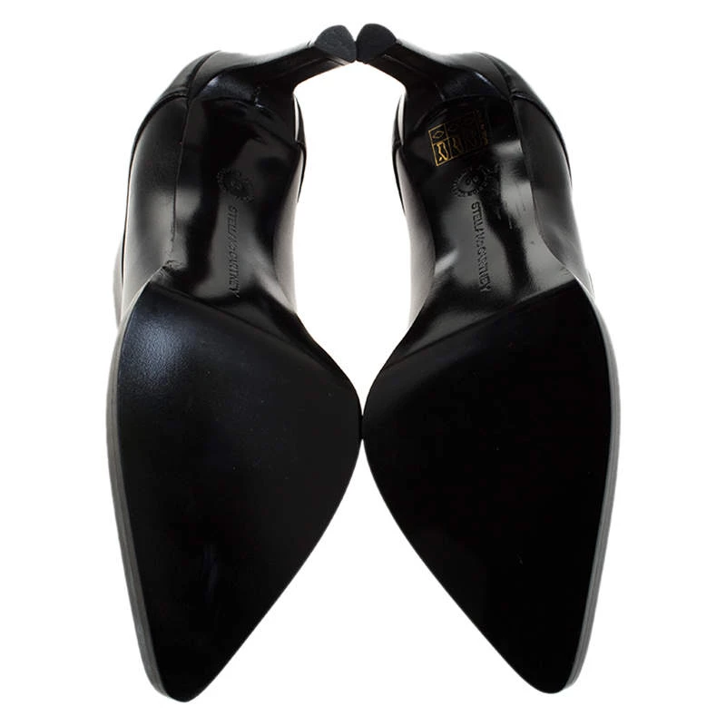 Stella McCartney Black Faux Leather Pointed Toe Ankle Booties Size 36 For Women 8 Stella McCartney Black Faux Leather Pointed Toe Ankle Booties Size 36 For Women - Image 6