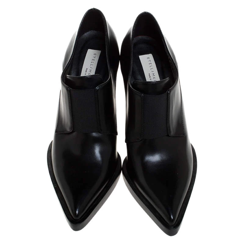 Stella McCartney Black Faux Leather Pointed Toe Ankle Booties Size 36 For Women 5 Stella McCartney Black Faux Leather Pointed Toe Ankle Booties Size 36 For Women - Image 3