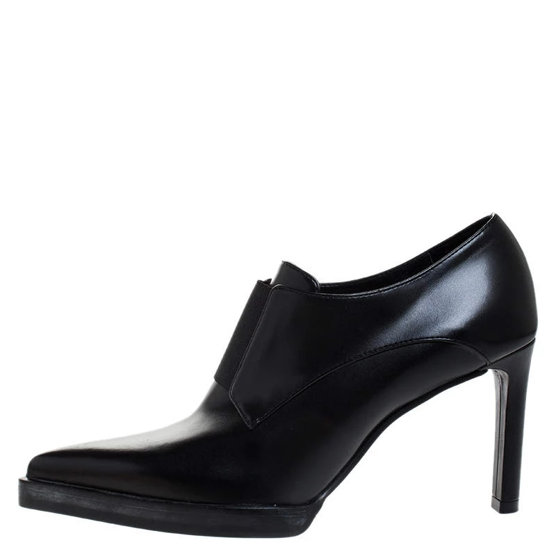 Stella McCartney Black Faux Leather Pointed Toe Ankle Booties Size 36 For Women 4 Stella McCartney Black Faux Leather Pointed Toe Ankle Booties Size 36 For Women - Image 2