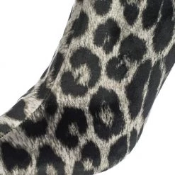 Stella McCartney Black Leopard Print Velvet Pointed Toe Ankle Booties Size 37 For Women -Stella McCartney Sales luxury women stella mccartney new shoes p299914 003