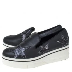 Stella McCartney Black Faux Leather Star Platform Slip On Sneakers Size 38 For Women 13 Stella McCartney Black Faux Leather Star Platform Slip On Sneakers Size 38 For Women -Stella McCartney Sales luxury women stella mccartney new shoes p299950 002
