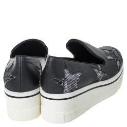 Stella McCartney Black Faux Leather Star Platform Slip On Sneakers Size 38 For Women 14 Stella McCartney Black Faux Leather Star Platform Slip On Sneakers Size 38 For Women -Stella McCartney Sales luxury women stella mccartney new shoes p299950 007