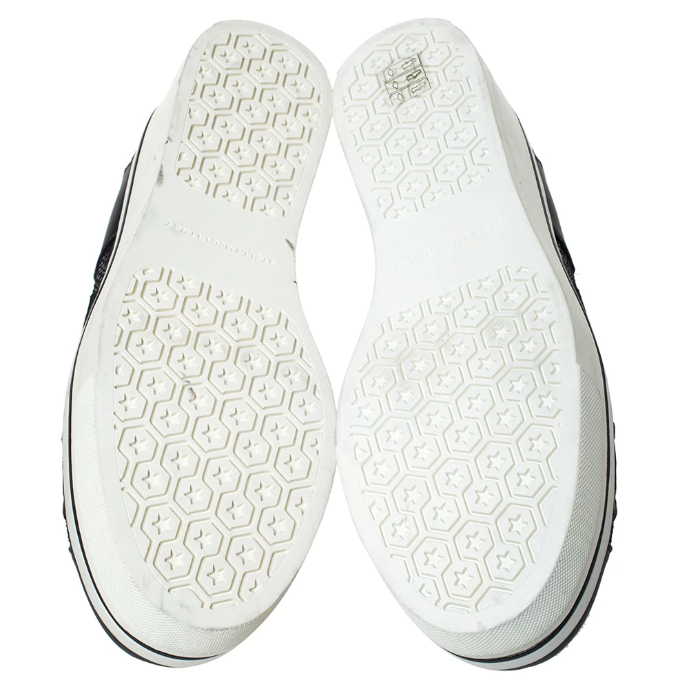 Stella McCartney Black Faux Leather Star Platform Slip On Sneakers Size 38 For Women 8 Stella McCartney Black Faux Leather Star Platform Slip On Sneakers Size 38 For Women - Image 6