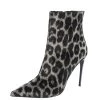 Stella McCartney Black Leopard Print Velvet Pointed Toe Ankle Booties Size 39 For Women -Stella McCartney Sales luxury women stella mccartney new shoes p299958 006