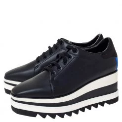 Stella McCartney Black Faux Leather Elyse Platform Lace Up Sneakers 40 For Women -Stella McCartney Sales luxury women stella mccartney new shoes p301273 002