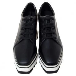 Stella McCartney Black Faux Leather Elyse Platform Lace Up Sneakers 40 For Women -Stella McCartney Sales luxury women stella mccartney new shoes p301273 006