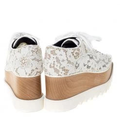 Stella McCartney White Lace Elyse Platform Lace Up Sneakers Size 38.5 For Women -Stella McCartney Sales luxury women stella mccartney new shoes p301300 003