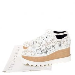 Stella McCartney White Lace Elyse Platform Lace Up Sneakers Size 38.5 For Women -Stella McCartney Sales luxury women stella mccartney new shoes p301300 009