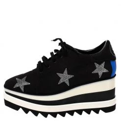 Stella McCartney Black Faux Suede Elyse Platform Lace Up Sneakers Size 36 For Women -Stella McCartney Sales luxury women stella mccartney new shoes p312600 003