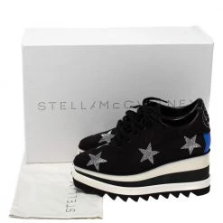 Stella McCartney Black Faux Suede Elyse Platform Lace Up Sneakers Size 36 For Women -Stella McCartney Sales luxury women stella mccartney new shoes p312600 007
