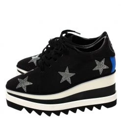 Stella McCartney Black Faux Suede Elyse Platform Lace Up Sneakers Size 36 For Women -Stella McCartney Sales luxury women stella mccartney new shoes p312600 008