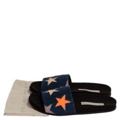 Stella McCartney Blue Denim Fabric Star Flat Slides Size 41 For Women -Stella McCartney Sales luxury women stella mccartney new shoes p326720 001