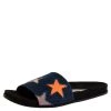 Stella McCartney Blue Denim Fabric Star Flat Slides Size 41 For Women -Stella McCartney Sales luxury women stella mccartney new shoes p326720 005