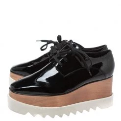 Stella McCartney Black Faux Patent Leather Elyse Platform Derby Sneakers Size 40 For Women -Stella McCartney Sales luxury women stella mccartney new shoes p326801 007
