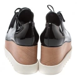 Stella McCartney Black Faux Patent Leather Elyse Platform Derby Sneakers Size 40 For Women -Stella McCartney Sales luxury women stella mccartney new shoes p326801 008