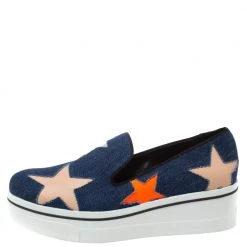 Stella McCartney Blue Denim Binx Star Platform Slip On Sneakers Size 40 For Women -Stella McCartney Sales luxury women stella mccartney new shoes p326869 002
