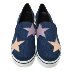 Stella McCartney Blue Denim Binx Star Platform Slip On Sneakers Size 40 For Women -Stella McCartney Sales luxury women stella mccartney new shoes p326869 006