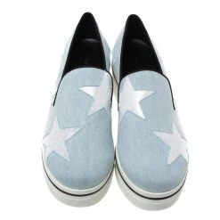 Stella McCartney Light Blue Denim Binx Star Platform Slip On Sneakers Size 41 For Women -Stella McCartney Sales luxury women stella mccartney new shoes p326871 004
