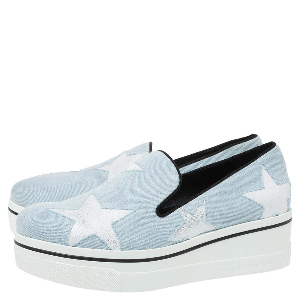 Stella McCartney Blue Denim Star Binx Platform Sneakers Size 40 For Women 6 Stella McCartney Blue Denim Star Binx Platform Sneakers Size 40 For Women - Image 4