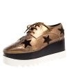 Stella Mccartney Metallic Bronze Embossed Faux Leather Elyse Platform Lace Up Sneakers Size 41 For Women -Stella McCartney Sales luxury women stella mccartney new shoes p328320 006