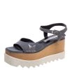 Stella McCartney Grey Denim Elyse Platform Ankle Strap Sandals Size 37 For Women -Stella McCartney Sales luxury women stella mccartney new shoes p328888 003