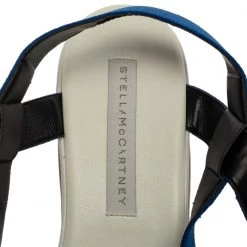 Stella McCartney Blue Canvas Striped Platform Ankle Strap Sandals Size 40 For Women -Stella McCartney Sales luxury women stella mccartney new shoes p329448 008