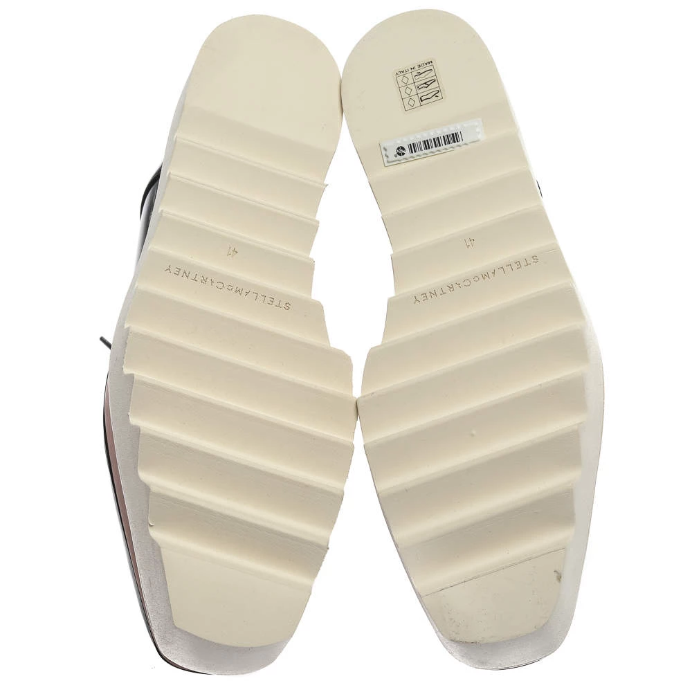 Stella McCartney Black Faux Patent Leather Elyse Platform Derby Sneakers Size 41 For Women 8 Stella McCartney Black Faux Patent Leather Elyse Platform Derby Sneakers Size 41 For Women - Image 6