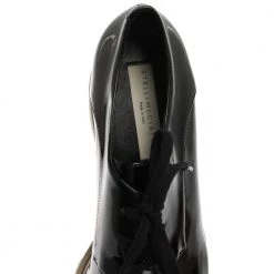 Stella McCartney Black Faux Patent Leather Elyse Platform Derby Sneakers Size 41 For Women 16 Stella McCartney Black Faux Patent Leather Elyse Platform Derby Sneakers Size 41 For Women -Stella McCartney Sales luxury women stella mccartney new shoes p355676 004