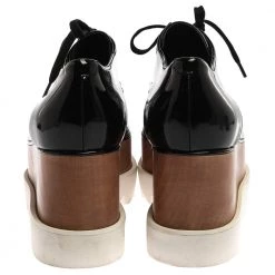 Stella McCartney Black Faux Patent Leather Elyse Platform Derby Sneakers Size 41 For Women 14 Stella McCartney Black Faux Patent Leather Elyse Platform Derby Sneakers Size 41 For Women -Stella McCartney Sales luxury women stella mccartney new shoes p355676 005