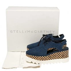 Stella McCartney Blue Denim Elyse Cut Out Derby Size 39 For Women -Stella McCartney Sales luxury women stella mccartney new shoes p393596 003