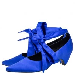 Stella McCartney Blue Satin Ankle Wrap Pumps Size 40 For Women -Stella McCartney Sales luxury women stella mccartney new shoes p399117 001