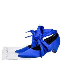 Stella McCartney Blue Satin Ankle Wrap Pumps Size 40 For Women -Stella McCartney Sales luxury women stella mccartney new shoes p399117 002