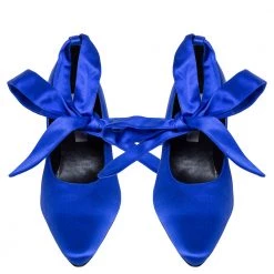 Stella McCartney Blue Satin Ankle Wrap Pumps Size 40 For Women -Stella McCartney Sales luxury women stella mccartney new shoes p399117 004