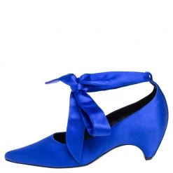 Stella McCartney Blue Satin Ankle Wrap Pumps Size 40 For Women -Stella McCartney Sales luxury women stella mccartney new shoes p399117 008