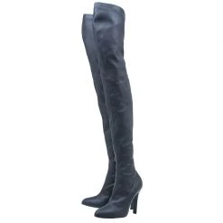 Stella McCartney Grey Faux Leather Over The Knee Boots Size 38 For Women -Stella McCartney Sales luxury women stella mccartney new shoes p41231 004