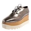 Stella McCartney Metallic Silver Snake Embossed Faux Leather Elyse Platform Derby Sneakers Size 39 For Women -Stella McCartney Sales luxury women stella mccartney new shoes p426190 003