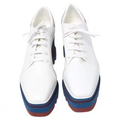 Stella McCartney White Faux Leather Elyse Platform Derby Size 41 For Women -Stella McCartney Sales luxury women stella mccartney new shoes p457592 004