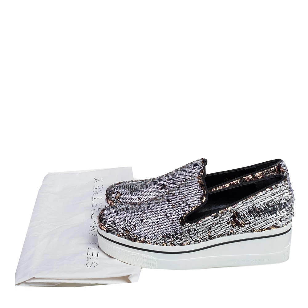 Stella McCartney Gold/Silver Sequin Binx Platform Sneakers Size 40 For Women 10 Stella McCartney Gold/Silver Sequin Binx Platform Sneakers Size 40 For Women - Image 8